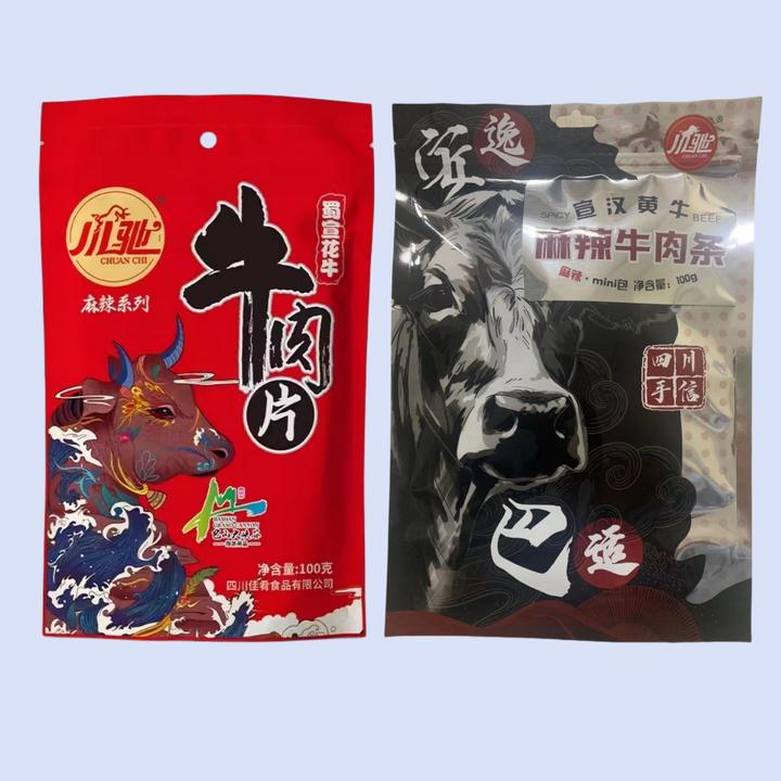 四川特产南坝牛肉片熟食100g袋装办公室休闲零食佳肴麻辣牛肉零食