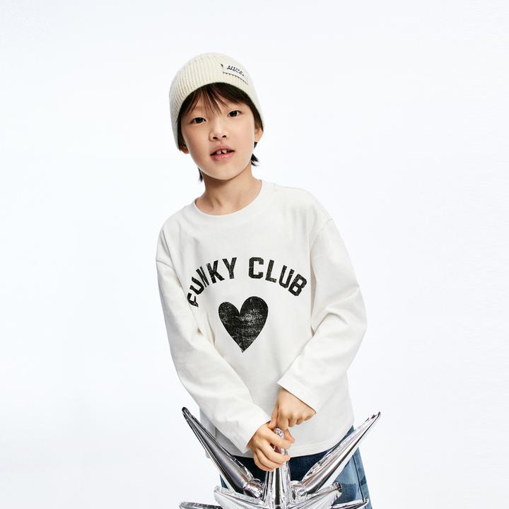 littlemoco童装新款男女童宽松圆领长袖T恤#KBD4TEE001