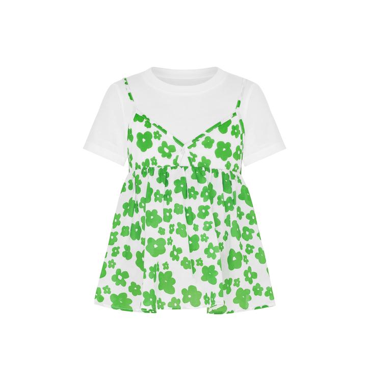 两件装little moco童装夏新款女童短袖吊带上衣#KBC2TOP004