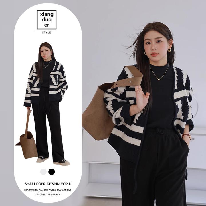 小个子毛衣开衫女装春秋2025新款慵懒风复古针织外套宽松短款上衣