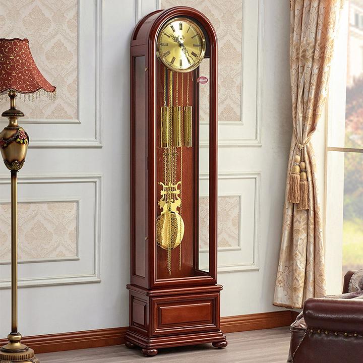 韵豪美式轻奢新中式立式钟表欧式落地钟工艺德国赫姆勒机械大摆钟