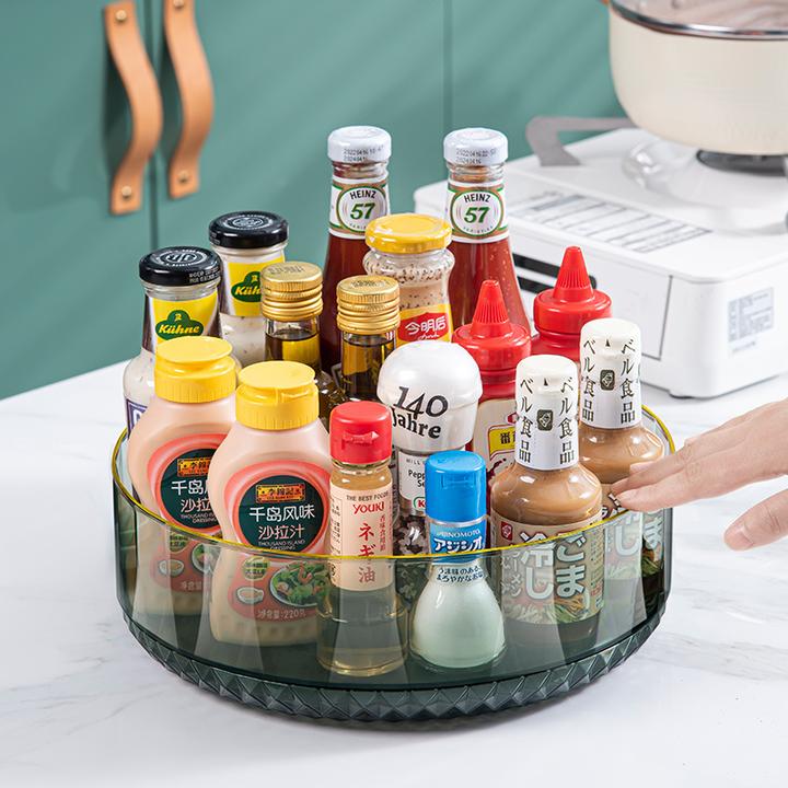 旋转调料置物架厨房台面多功能酱油瓶调味料收纳架用品家用调味架