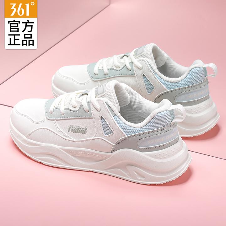 361°女鞋飞梦运动鞋冬季新款跑步鞋女皮面软底轻便舒适潮流休闲鞋