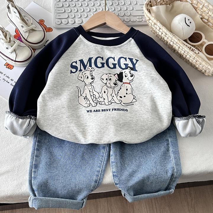 娇娃布迪儿童长袖打底衫小男孩秋装卡通上衣潮时尚男童卫衣春秋款