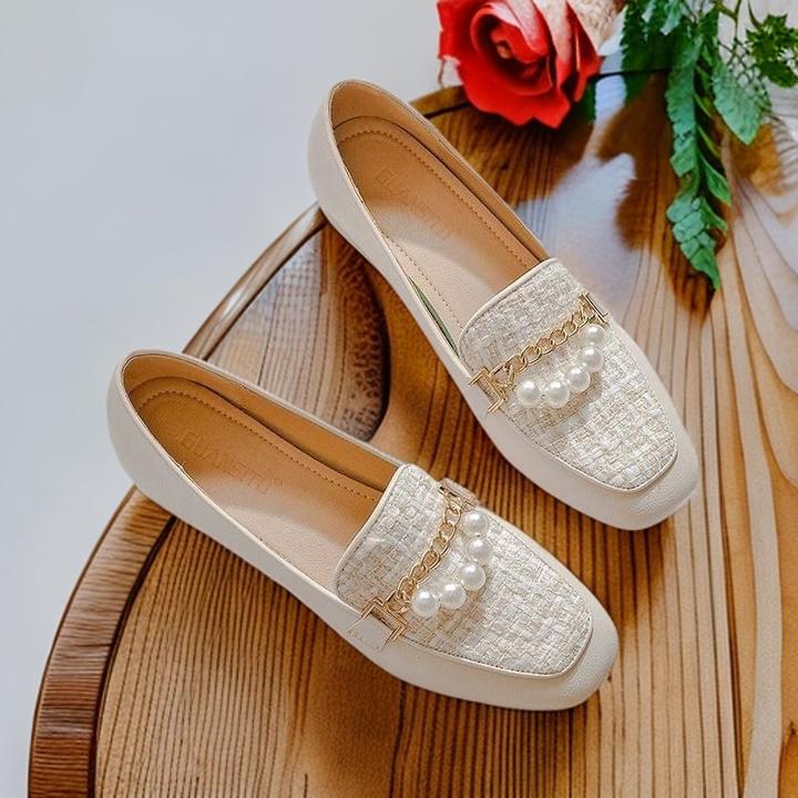 早秋法式复古女鞋一脚蹬软底豆豆鞋百搭配裙粗跟不累脚小香风单鞋