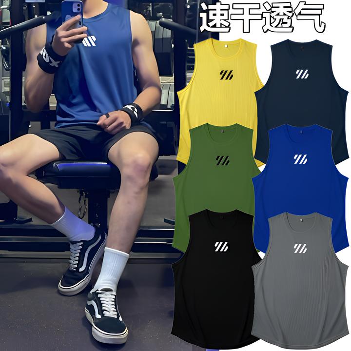 百搭潮流男士休闲夏季运动背心无袖跑步速干透气健身篮球速干背心