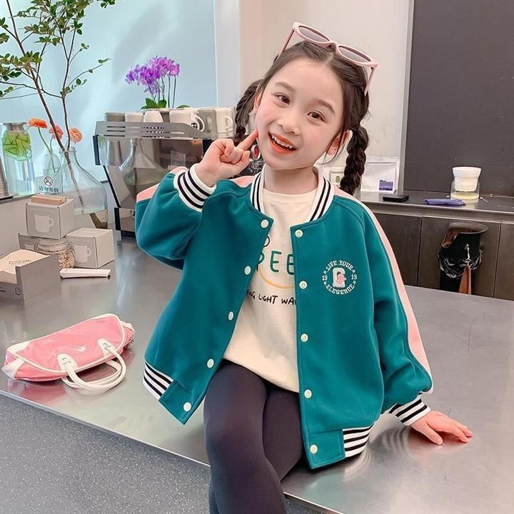 女童小女孩休闲外套春秋款新款洋气时髦衣服春季儿童装春装棒球服