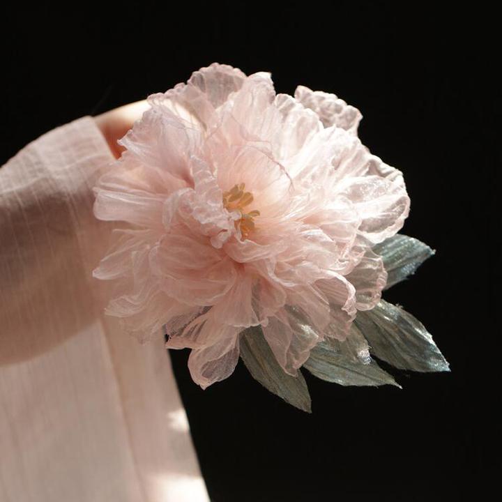 唐风花朵芍药牡丹发夹侧边夹子超仙甜美花朵头饰氛围汉服配饰发饰