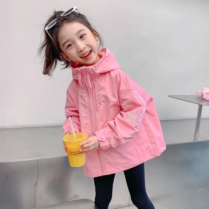 女童外套春秋款2024新款洋气女宝宝秋装韩版风衣儿童装秋季冲锋衣