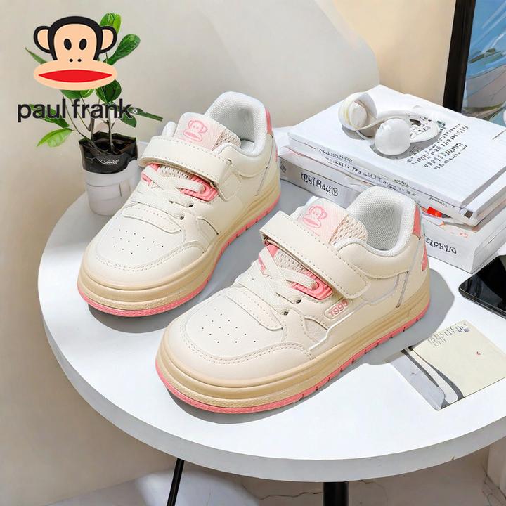 大嘴猴男童鞋儿童运动鞋春秋款皮面防水高颜值男孩女童学生小白鞋