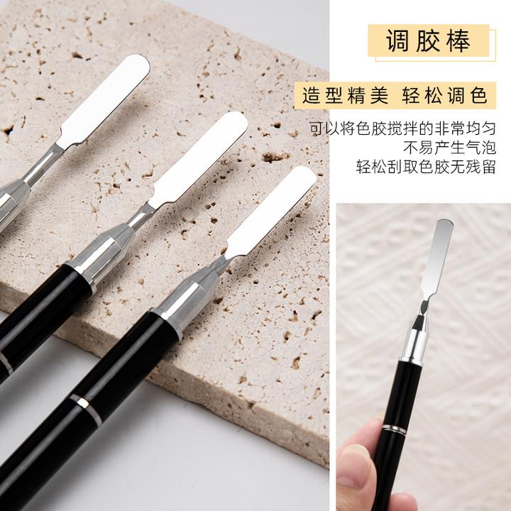 美甲专用 多功能美甲双头两用笔 圆头笔刷/调胶棒 自带笔盖