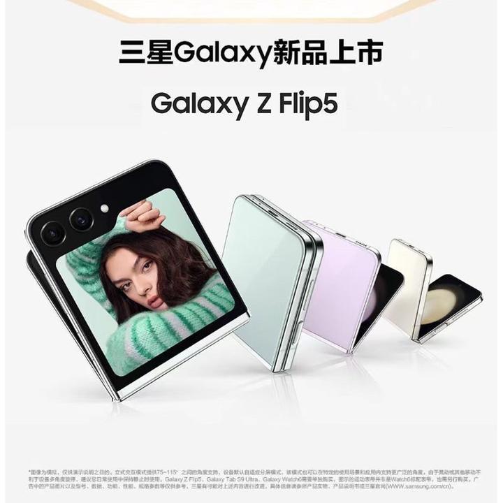 9新 Samsung/三星 三星ZFlip5国行单卡可折叠白色原装拍照轻薄