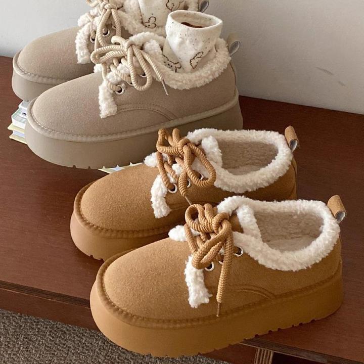 复古加绒防滑雪地厚底软底2024靴女增高防寒保暖新款冬季女潮棉鞋