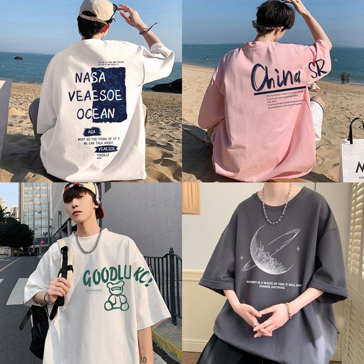 【粉丝福利多款选择】潮牌重磅纯棉宽松短袖t恤男女学生