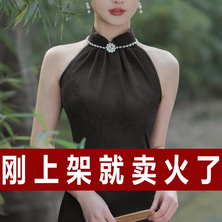 贵夫人夏季显瘦连衣裙女婚宴礼服敬酒装喜婆婆高档改良旗袍中长款