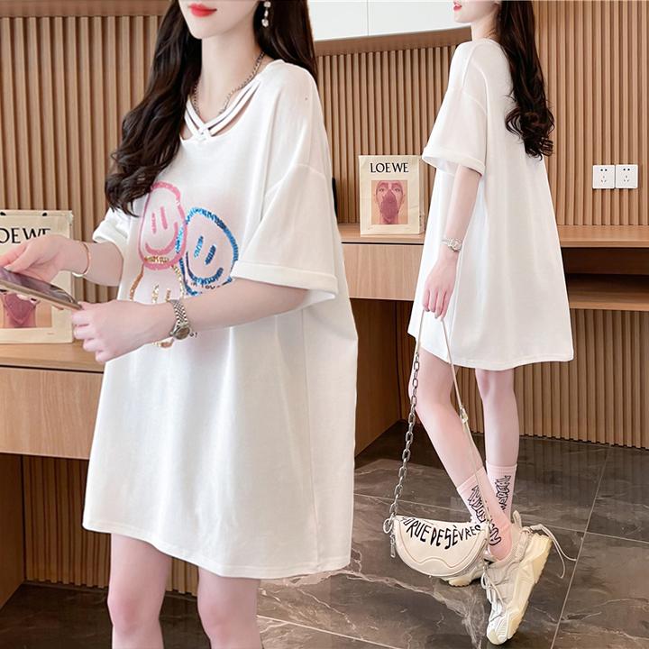 大码胖mm设计感纯棉短袖T恤女夏季新款韩版宽松百搭小心机上衣潮