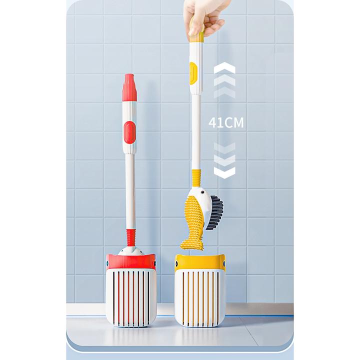 潜水鸭马桶刷无死角硅胶厕刷带底座硬毛洗厕所神器卫生间清洁家用