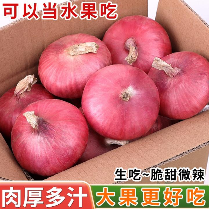 生吃专用水果脆甜洋葱2025新鲜紫皮圆葱头粉色肉厚当季蔬菜特惠