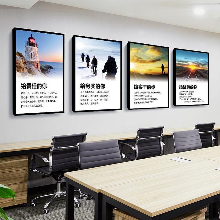 办公室装饰画公司装饰标语会议室励志背景墙车间走廊文化墙企业