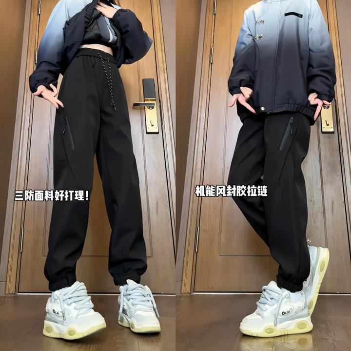 2025春夏季新款美式机能冲锋裤男女同款裤子潮流高级感束脚休闲裤