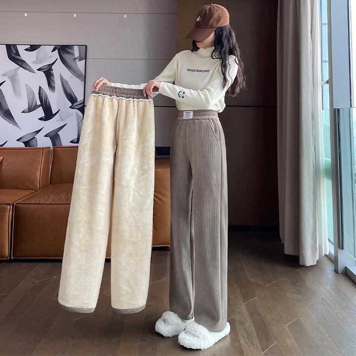 12秋冬加绒裤13初中高中学生岁14女孩特厚羊羔绒15休闲16阔腿裤18