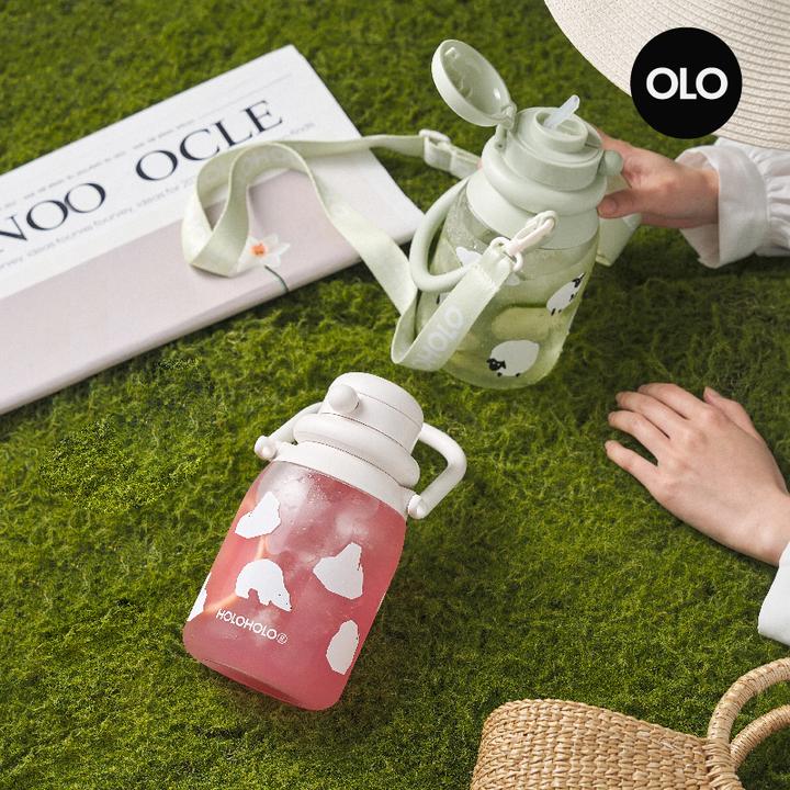 HOLOHOLO马格里特大肚吸管杯子便携塑料大容量水杯2024新款太空杯