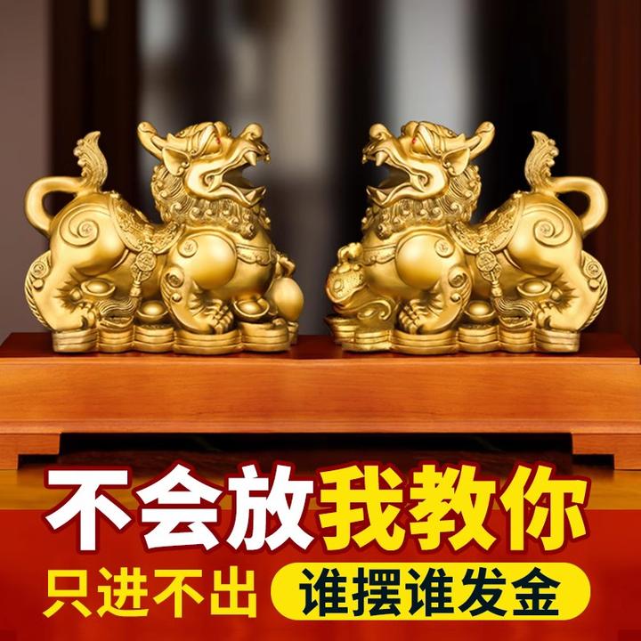 康聚如全铜貔貅摆件一对客厅玄关家居办公室装饰开业送礼工艺礼品