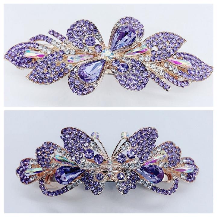 高品质水钻发卡大号头饰发夹横夹弹簧夹子夹头发夹镶钻蝴蝶40