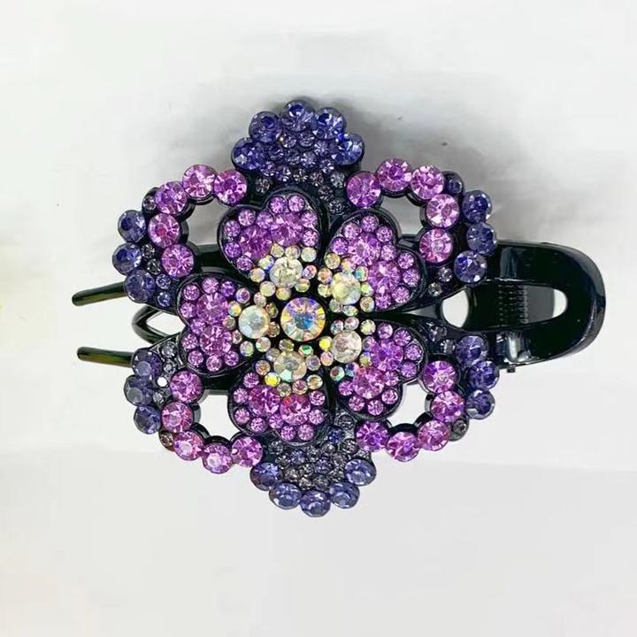 小抓夹鸭嘴夹燕尾三齿夹网红优雅百搭水晶9公分水钻成人鸭夹气质