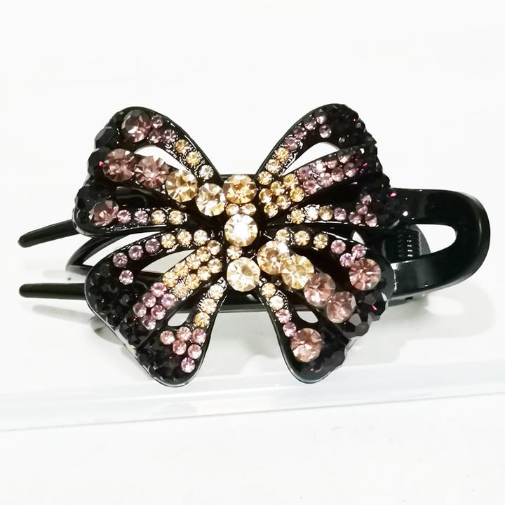 盘发发夹头饰时尚韩版鸭嘴夹燕尾三齿夹网红百搭水晶气质发饰成人