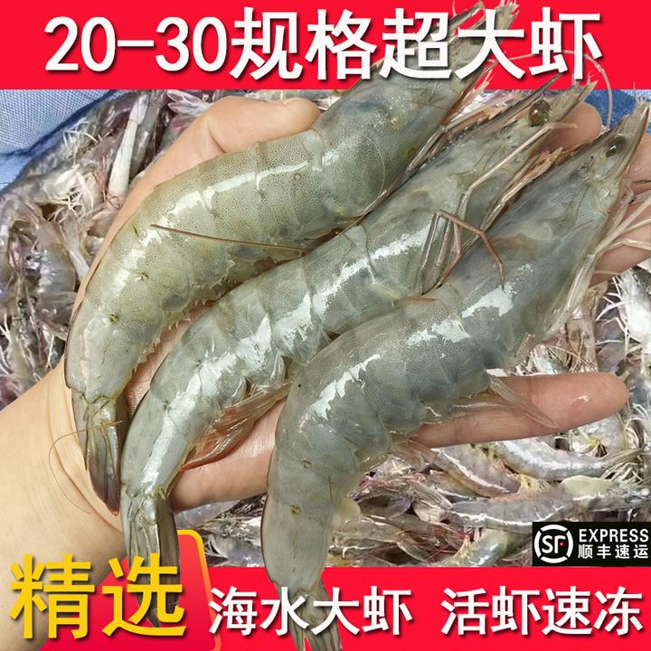 2030海洋大虾海捕大虾活虾活冻海鲜水产对虾鲜冻盐冻净重3.3斤