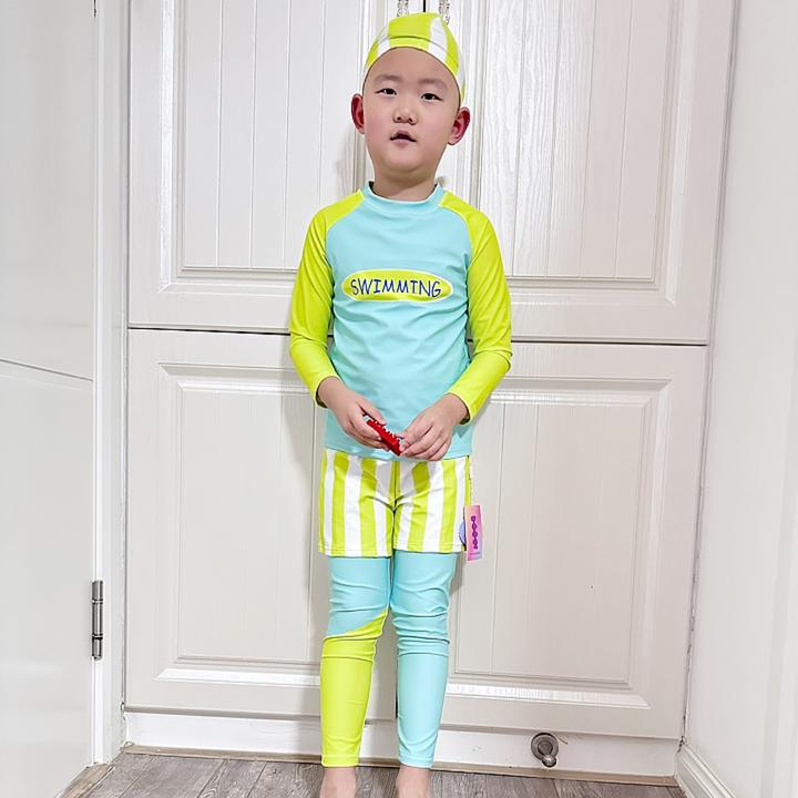 儿童防晒泳衣中大童宝宝长裤游泳时尚保守女童男童泳装泳裤长袖