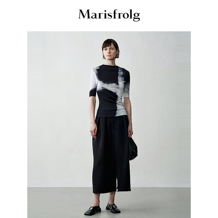 【商场同款】Marisfrolg玛丝菲尔25夏气质流光胶片针织衫A1EG3805M