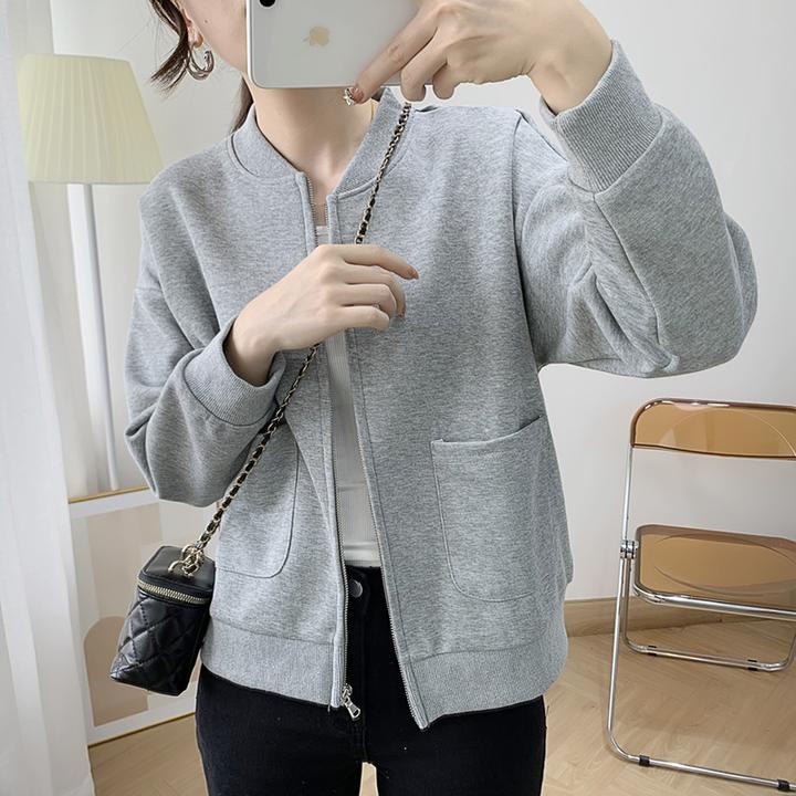 高含棉百搭拉链卫衣开衫短款外套女春秋季宽松休闲时尚夹克棒球服