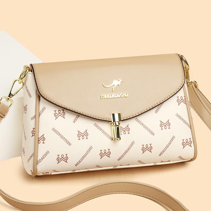 玫瑰袋鼠正品软皮斜挎包女士单肩包耐磨时尚百搭软皮包送礼妈妈包