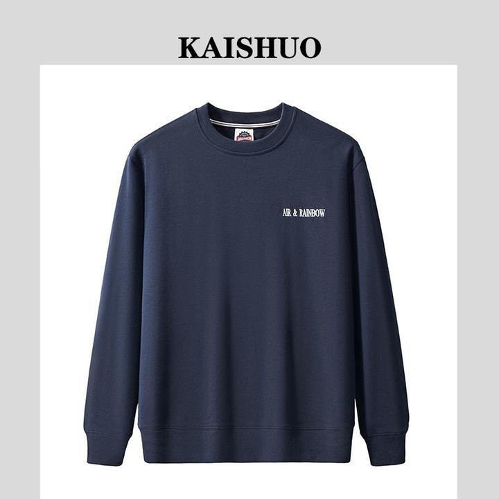 【毛圈棉卫衣】男士秋冬美式休闲复古时尚刺绣水洗棉套头圆领长袖