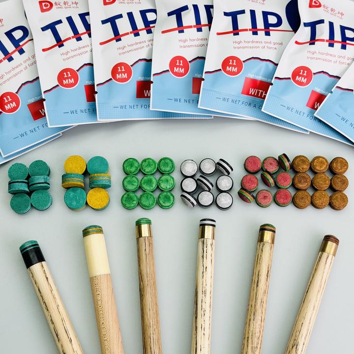 台球杆头11MM&14mm多层杆皮头会员杆球房中式黑八斯诺克桌球枪头