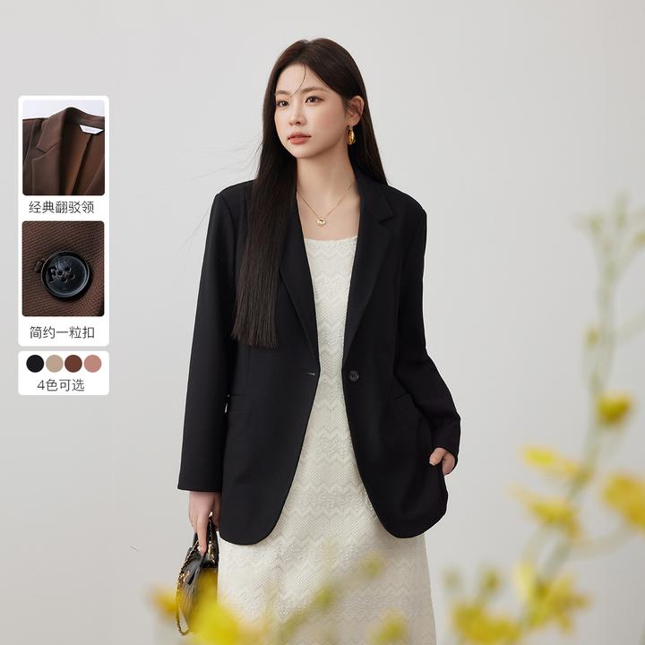 【简约通勤秋上新流光风短款西装】纤莉秀W大码女装微胖西装QI4133