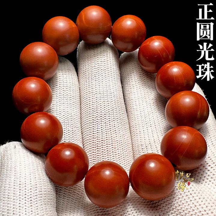 橄榄核正圆光珠手串高端圆珠梅林铁核精雕刻素串素核男士手链男款