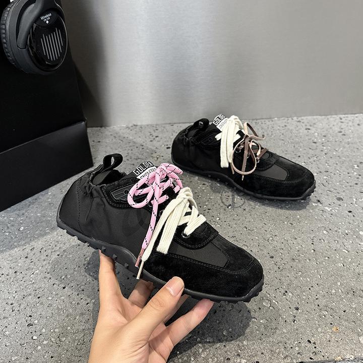 真皮运动德训鞋女2024秋新款透气软底舒适百搭休闲阿甘板鞋潮学生