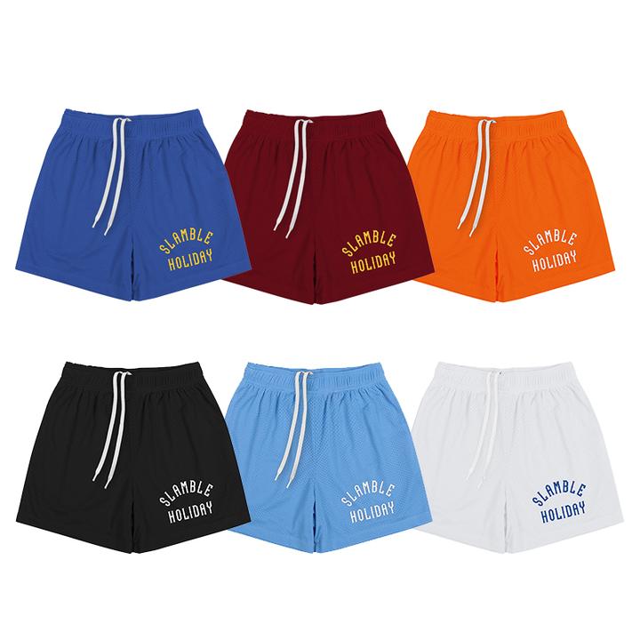 SLAMBLE夏季HOLIDAY双层网眼美式短裤男速干透气篮球运动裤男子