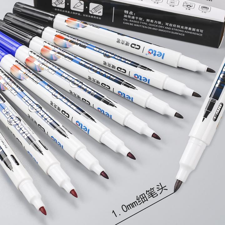 1.0超细记号笔防水防油速干不掉色工业笔快干耐用工地水电记号笔