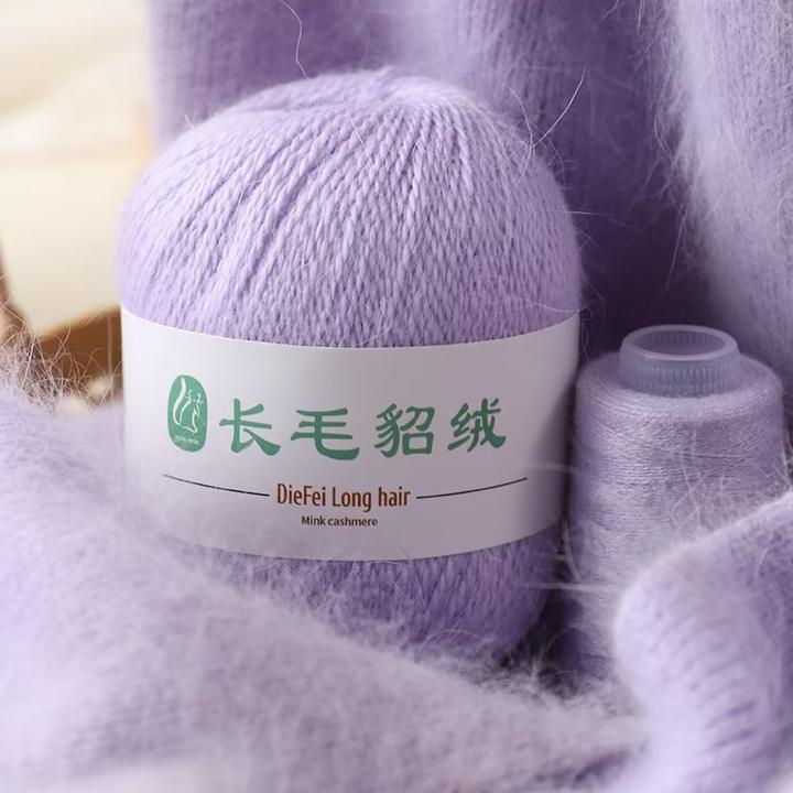 正品长毛水貂绒线手编水貂毛中粗线手工围巾帽子线披肩线开衫线