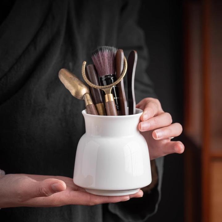 羊脂玉瓷茶道六君子套装茶夹茶针配件大全喝茶用品茶台桌泡茶工具