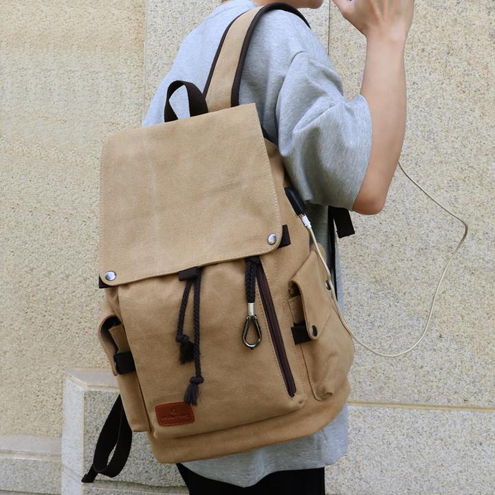 男士背包双肩包男休闲大容量女旅行包电脑男生大学生书包复古潮流