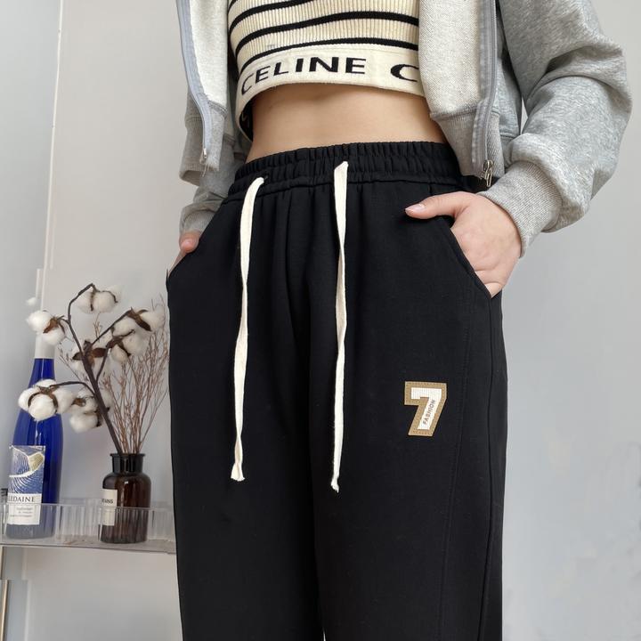 春秋冬新款运动裤女高腰百搭宽松休闲韩版束脚裤显瘦女款卫裤子
