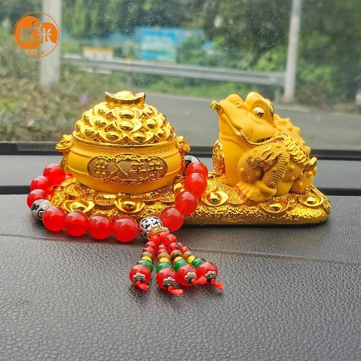 汽车临时停车牌车载招财金蟾挪车电话号码卡创意个性男移车装饰品