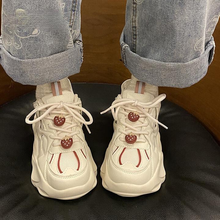 2025潮秋冬款春季新款爆款草莓老爹鞋女百搭潮厚底休闲运动鞋子