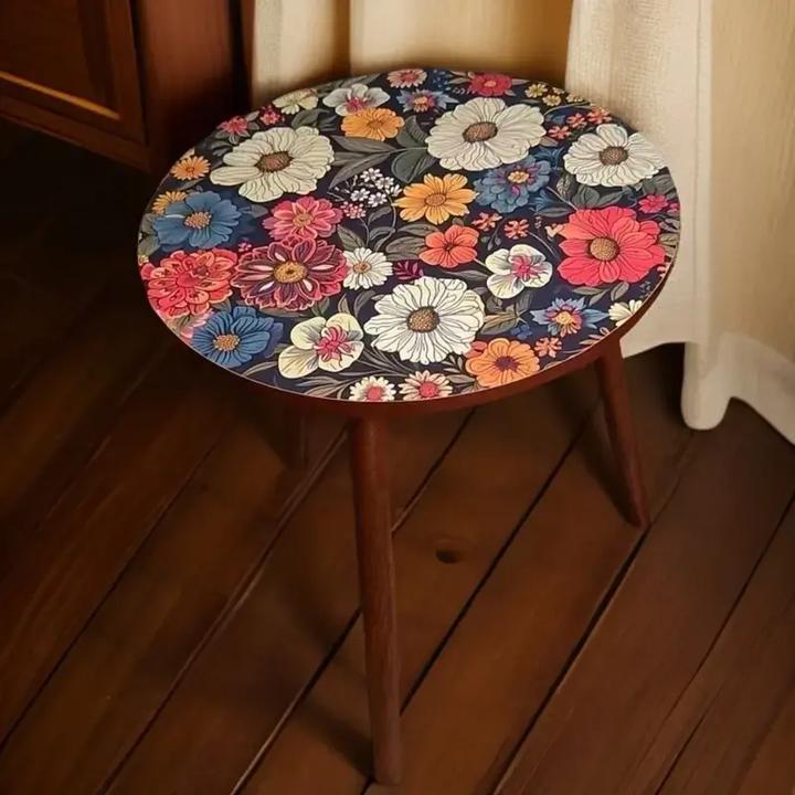 3D打印桌面印花卧室小圆桌客厅茶几床头桌外出露营小桌板摆件MM