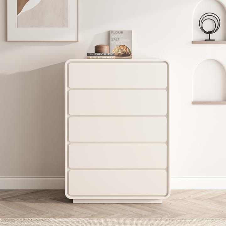 法式奶油风实木斗柜现代简约储物柜卧室客厅小户型五斗柜主卧斗柜